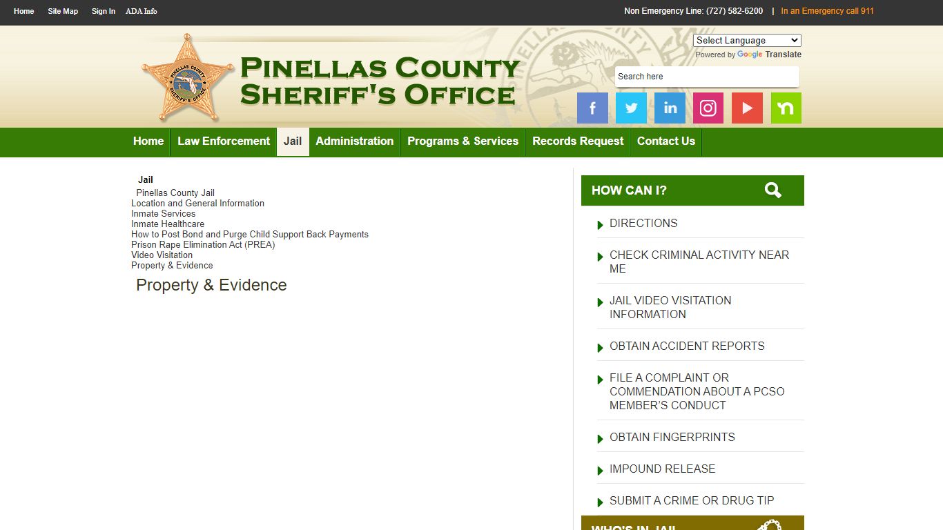 Jail - Pinellas County Sheriff's Office